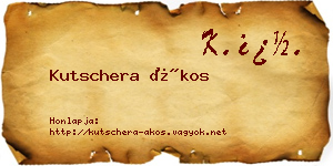 Kutschera Ákos névjegykártya